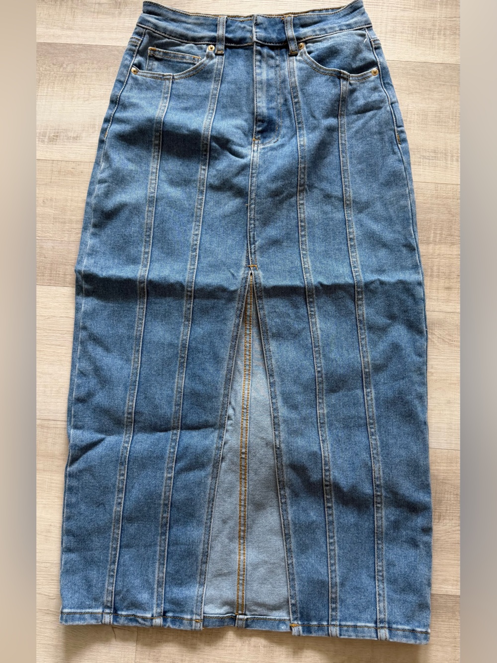 House of Harlow 1960 Denim Pencil Skirt - Medium Blue